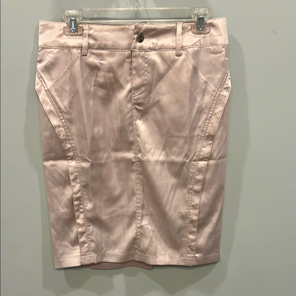 Cream Pencil Skirt with Cargo Details for Night Out